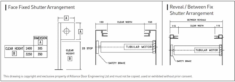 Schematic Drawing of Tubular Motor Roller Shutter