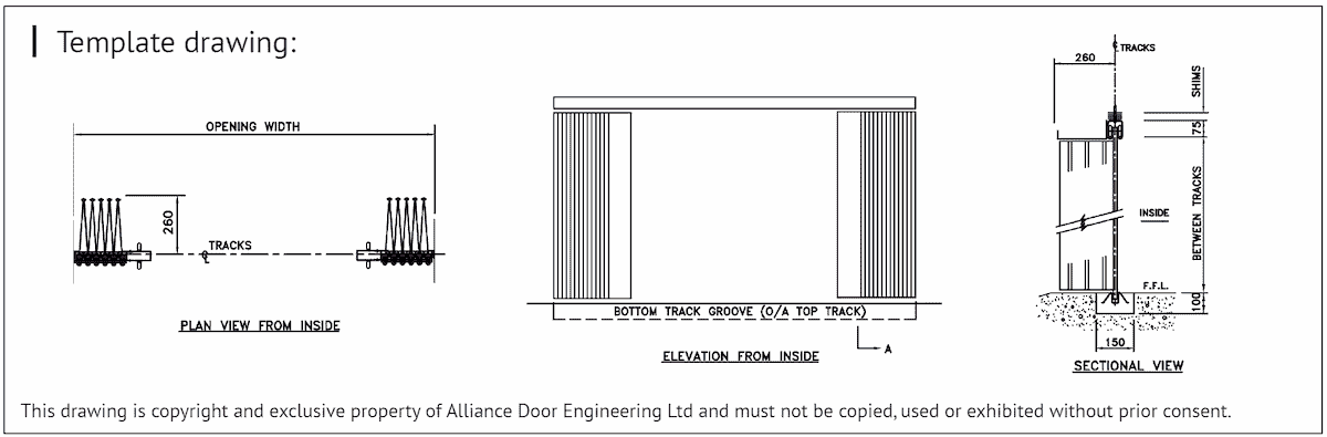 Schematic Drawing for  for S11DD industrial roller shutter by Alliance Doors